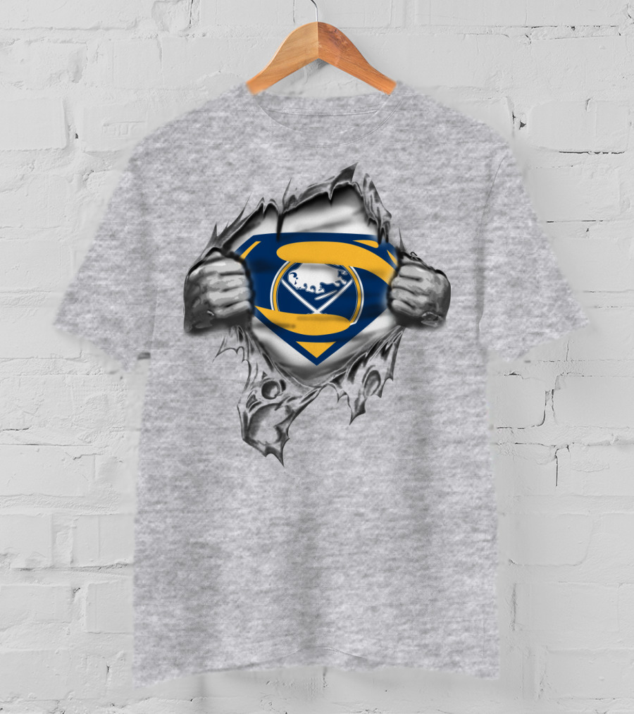 Buffalo Sabres Superman Shield Tear T-Shirt