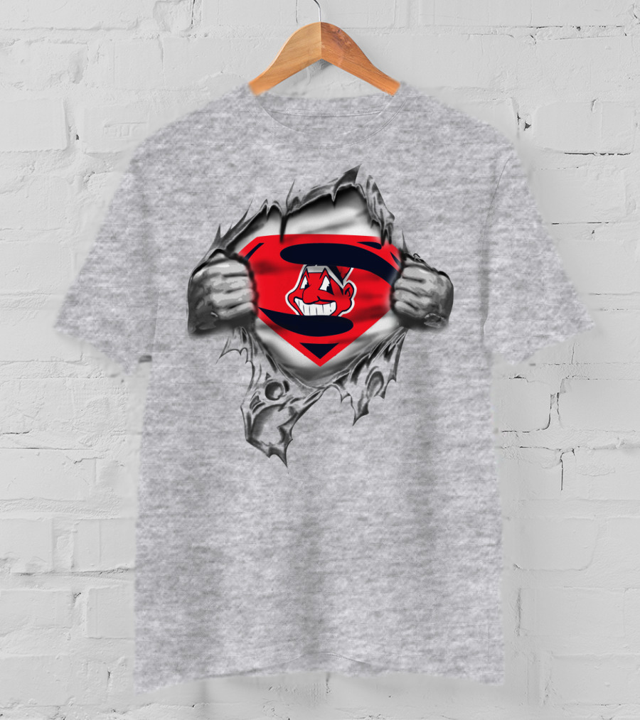 Superman Cleveland Baseball Chief Wahoo Logo Spmxa030 T-Shirt