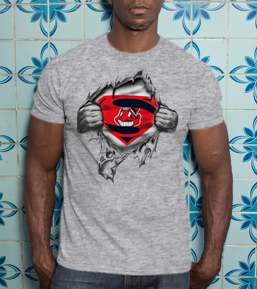 Superman Cleveland Baseball Chief Wahoo Logo Spmxa030 T-Shirt