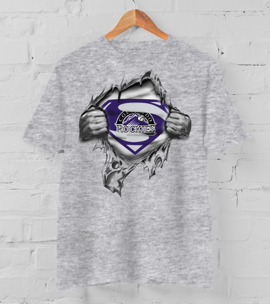 Superman Colorado Rockies Rip T-Shirt