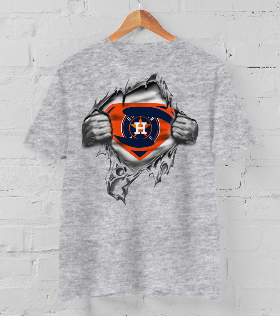 Houston Astros Superhero Shield Tear T-Shirt