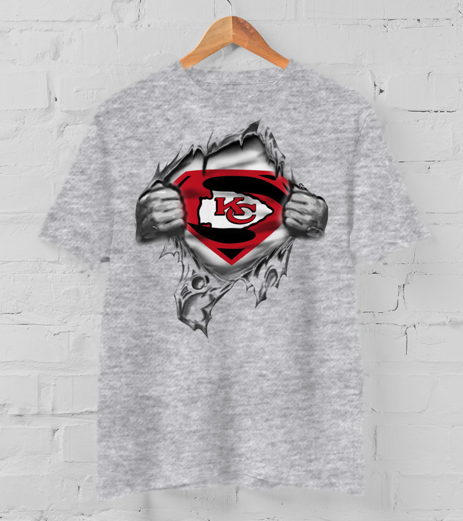 Kc Chiefs Superman Logo Tear T-Shirt