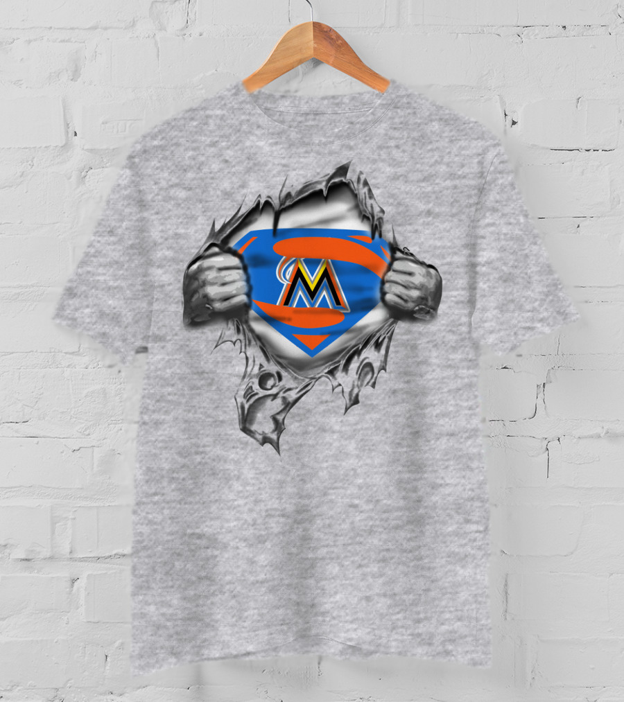 Miami Marlins Super Logo Reveal T-Shirt