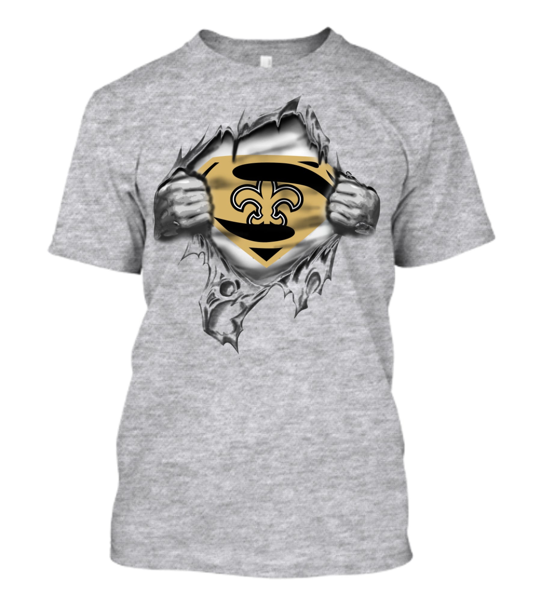 Superman New Orleans Saints Logo Peel Back T-Shirt