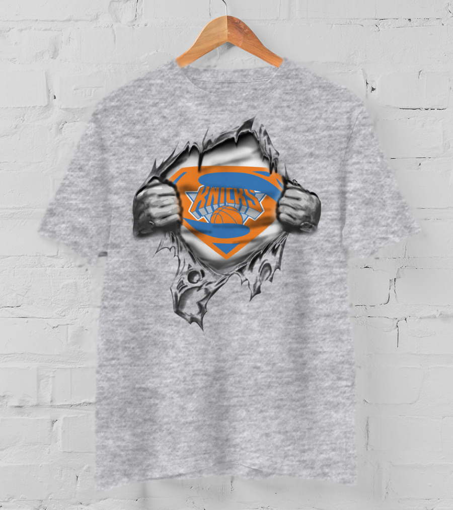 Knicks Superhero Logo Peel Basketball T-Shirt