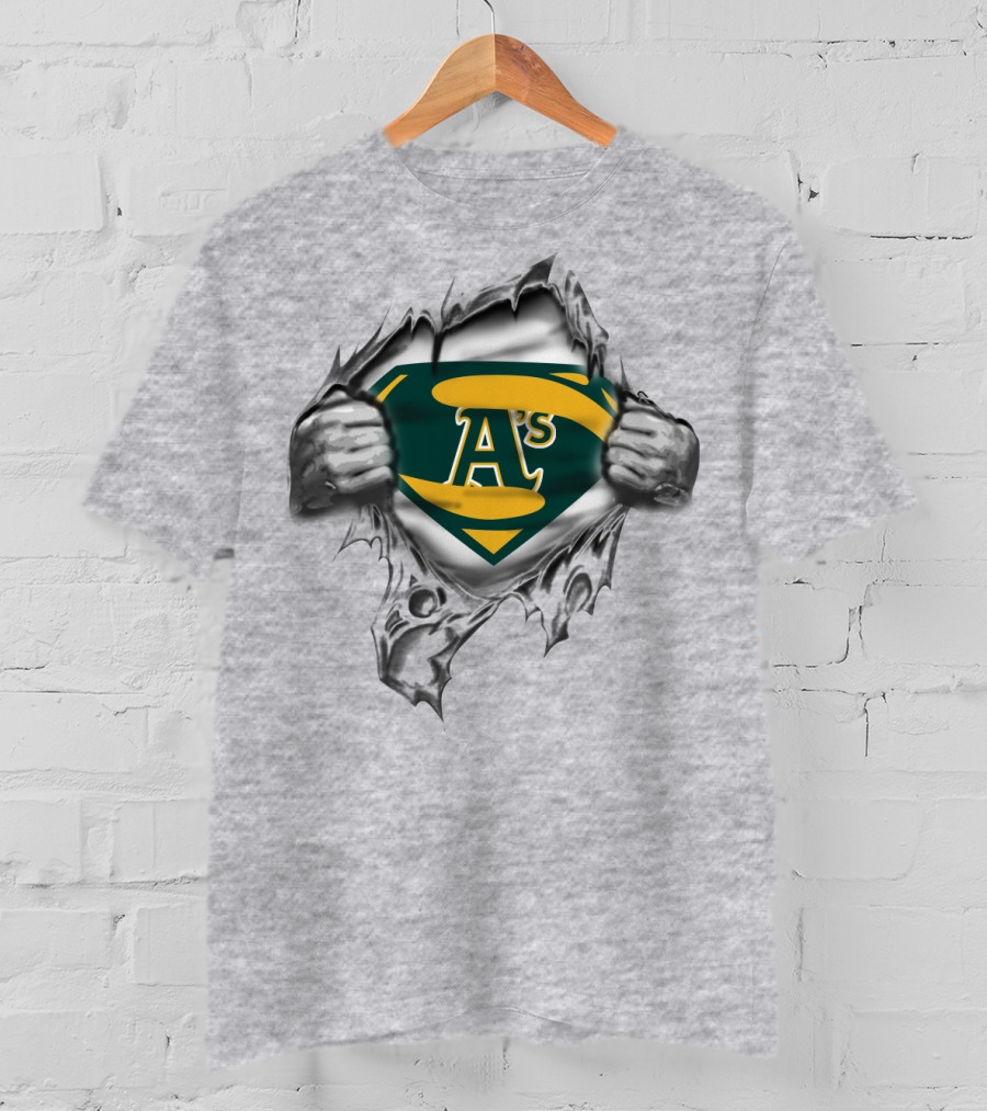 A's Superhero Emblem Torn T-Shirt