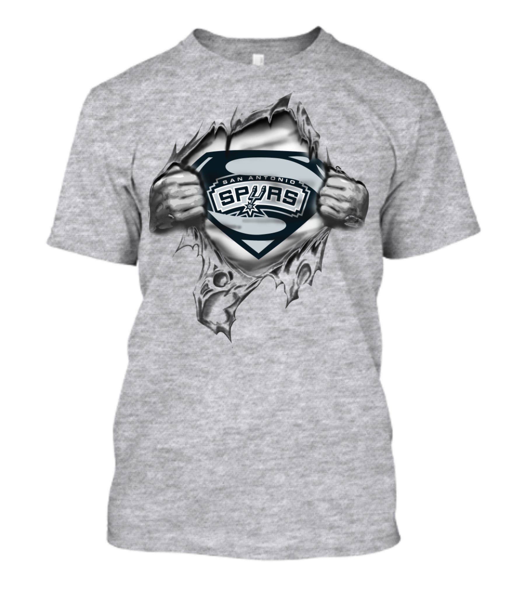 San Antonio Spurs Superman Logo Torn Superhero Hands T-Shirt