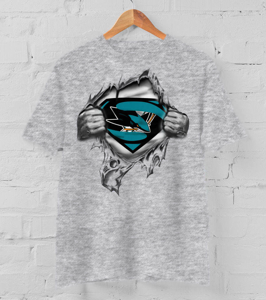 San Jose Sharks Superhero Logo Fan T-Shirt