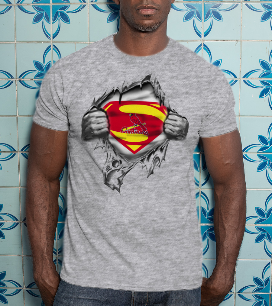 St. Louis Cardinals Superman Logo Peel-Away T-Shirt