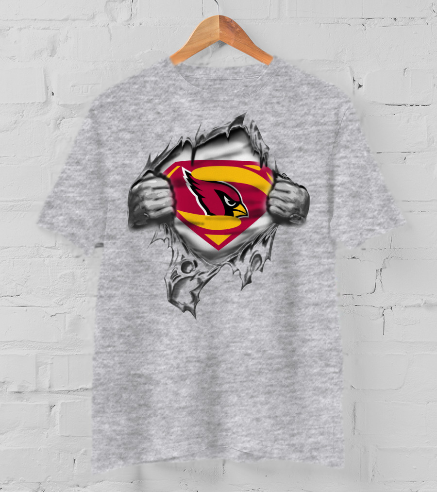 Spmxa098 Arizona Cardinals Superman Logo Superhero Fan T-Shirt