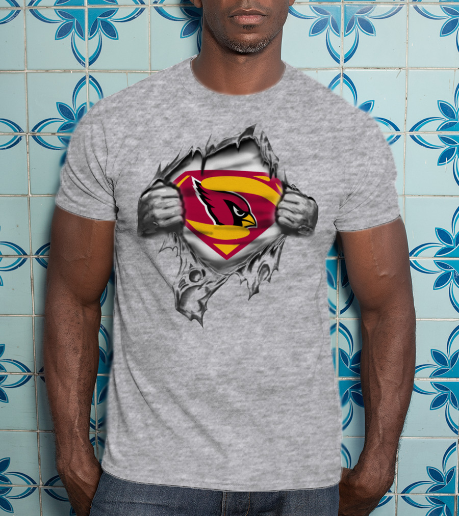 Spmxa098 Arizona Cardinals Superman Logo Superhero Fan T-Shirt
