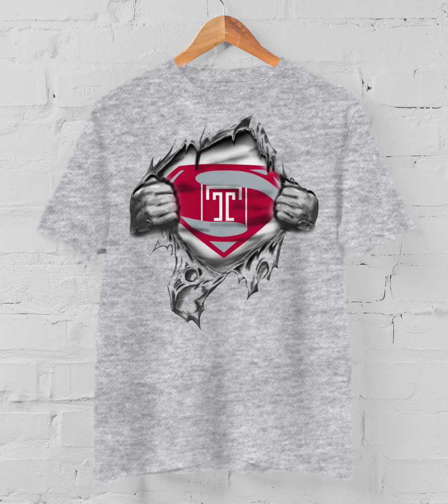 Temple University Superman Logo Tear T-Shirt