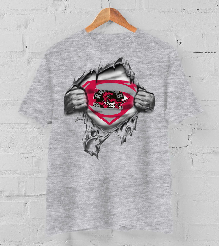 Raptors Superhero Logo Ripped Chest T-Shirt