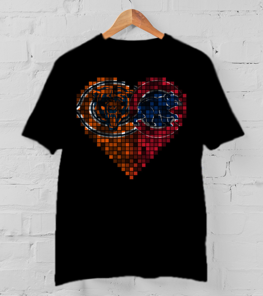 Chicago Bears Cubs Heart Rby 008 T-Shirt