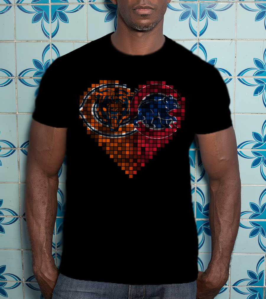 Chicago Bears Cubs Heart Rby 008 T-Shirt