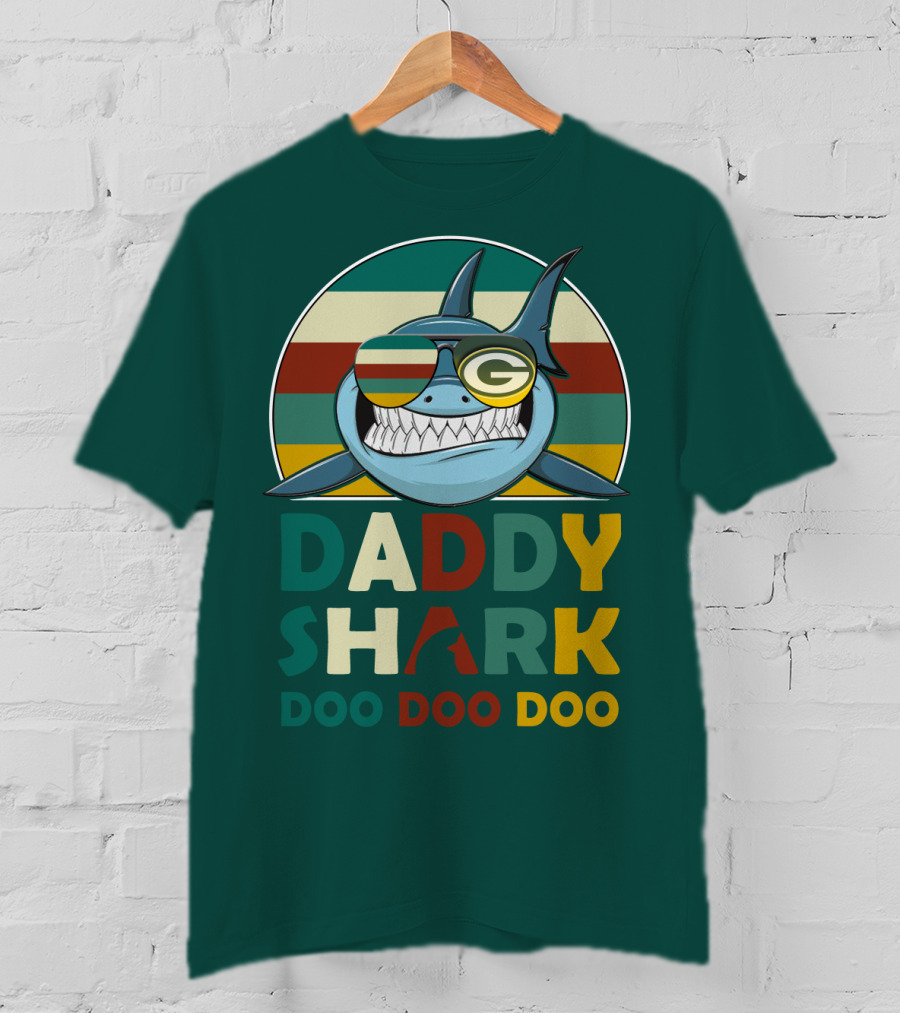 Daddy Shark Green Bay Packers Doo Doo Doo T-Shirt