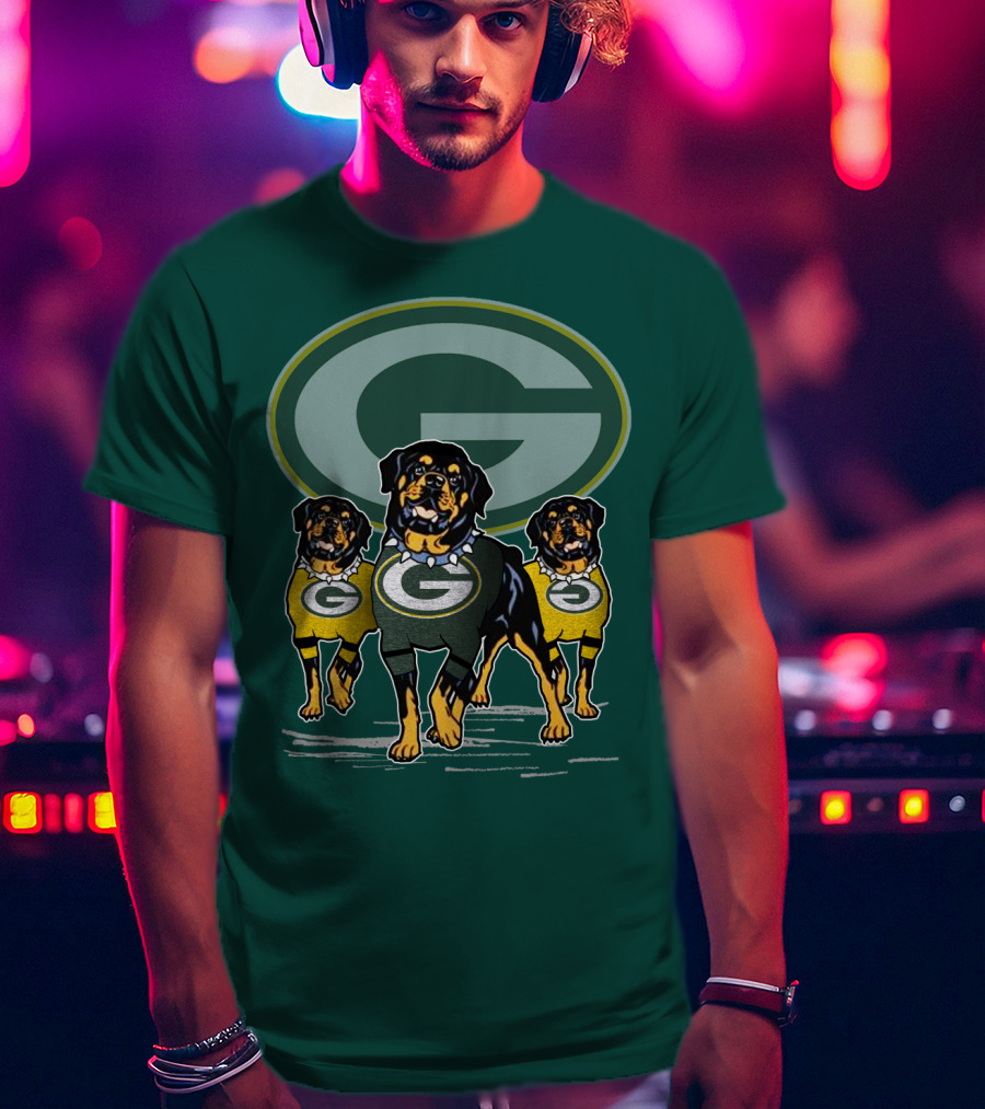 Green Bay Packers Rottweiler Trio T-Shirt