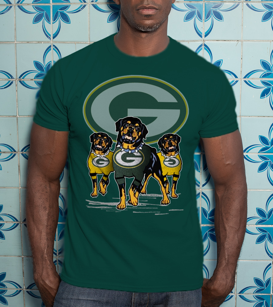Green Bay Packers Rottweiler Trio T-Shirt