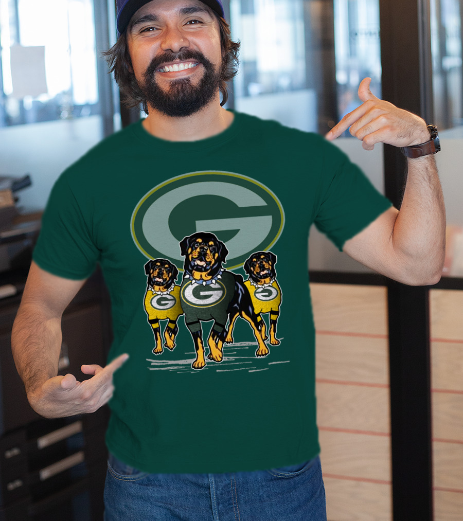 Green Bay Packers Rottweiler Trio T-Shirt