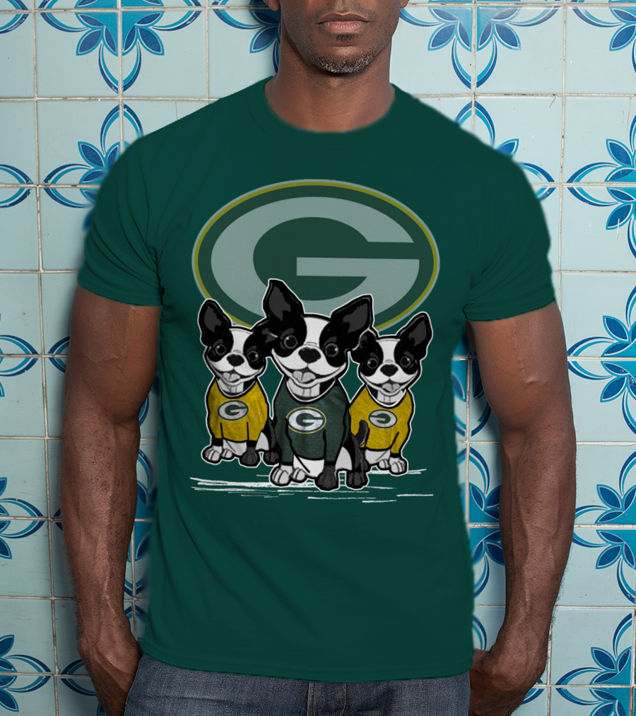 Green Bay Packers Boston Terriers T-Shirt