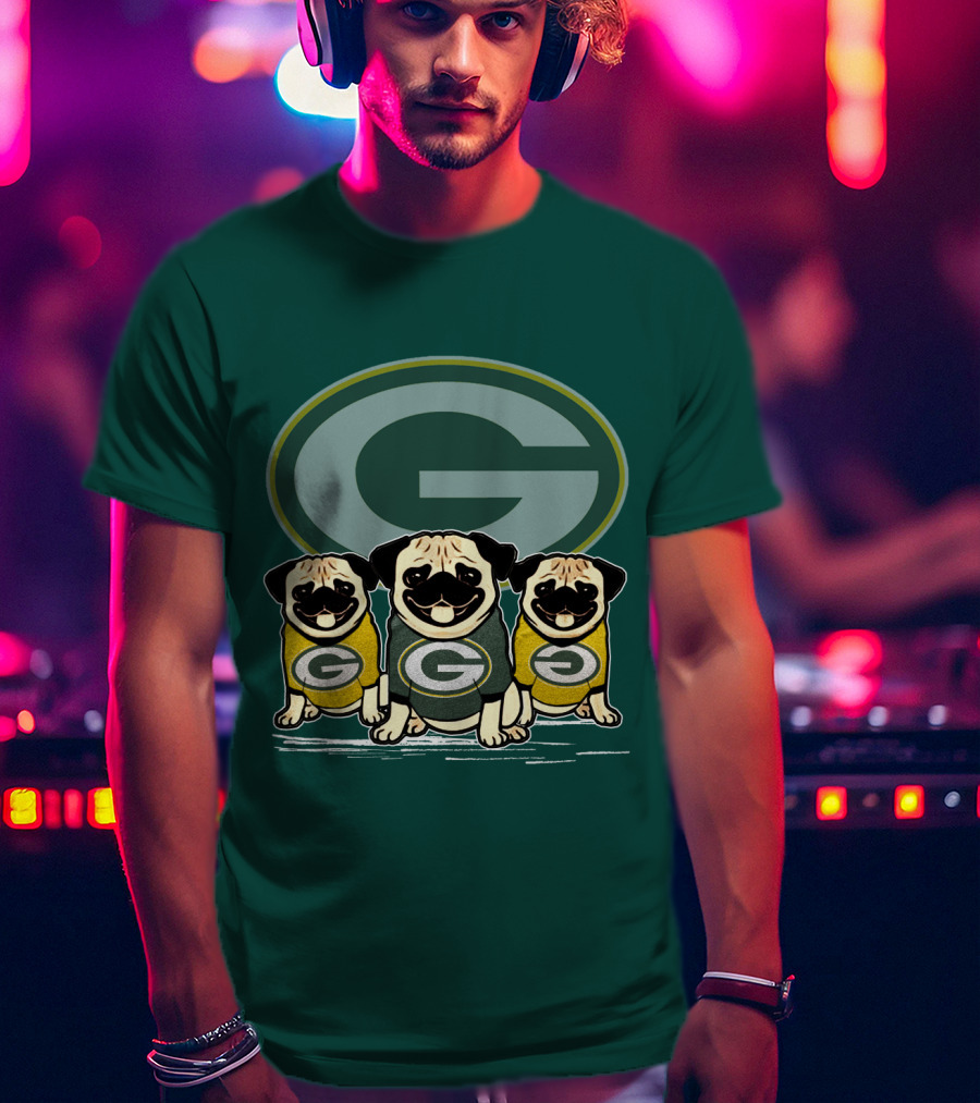 Green Bay Packers G Logo Pugs T-Shirt