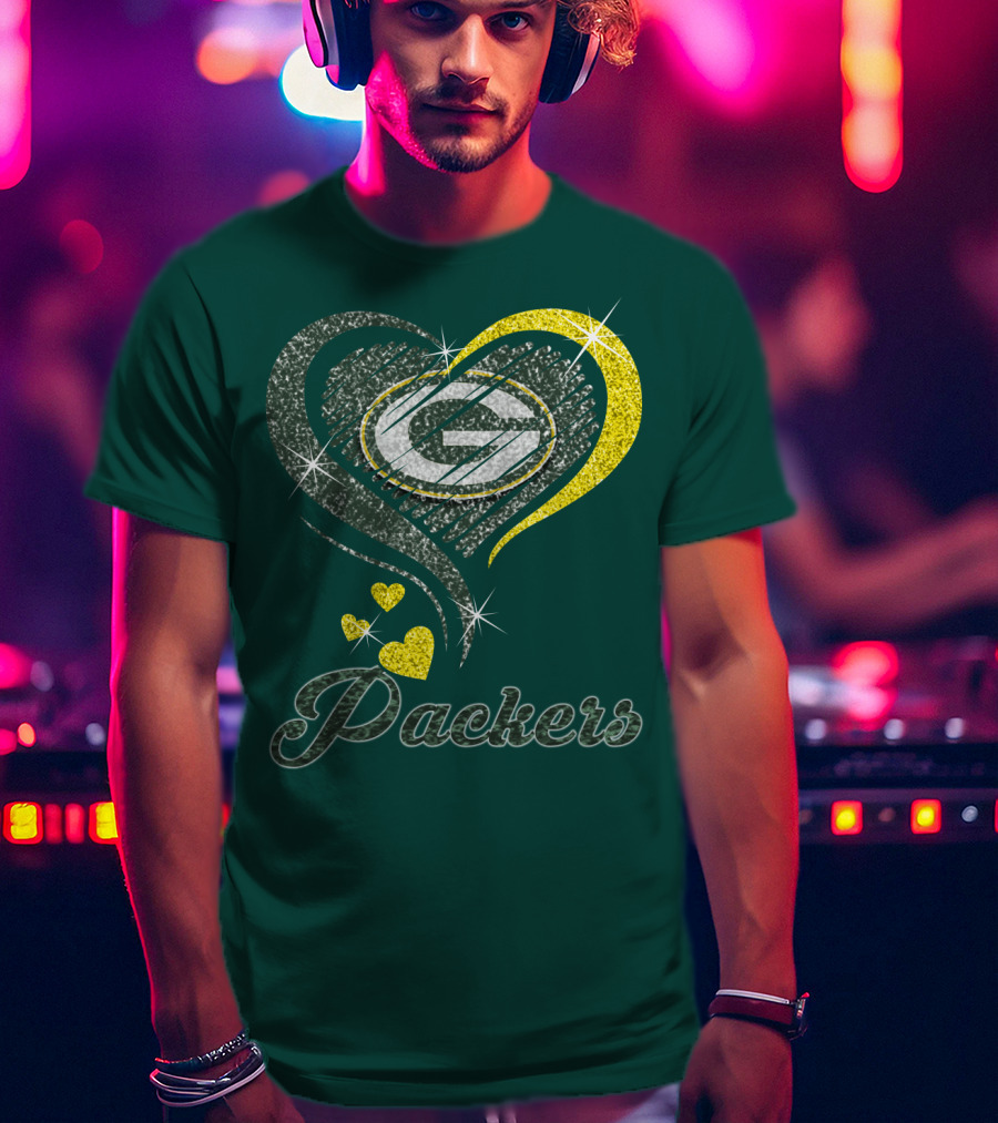 Packers Heart Logo Sparkle T-Shirt