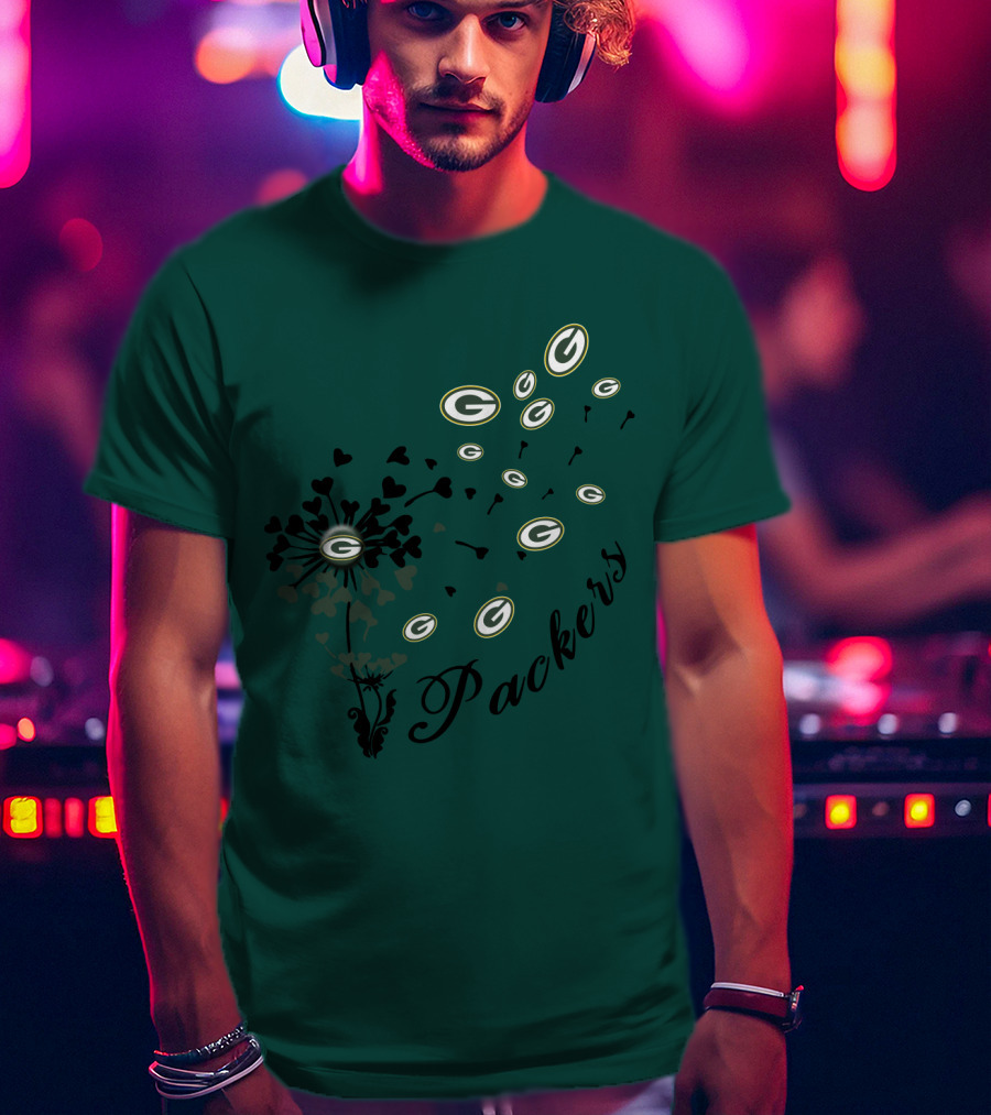 Packers Green Bay Hearts And Blossoms T-Shirt