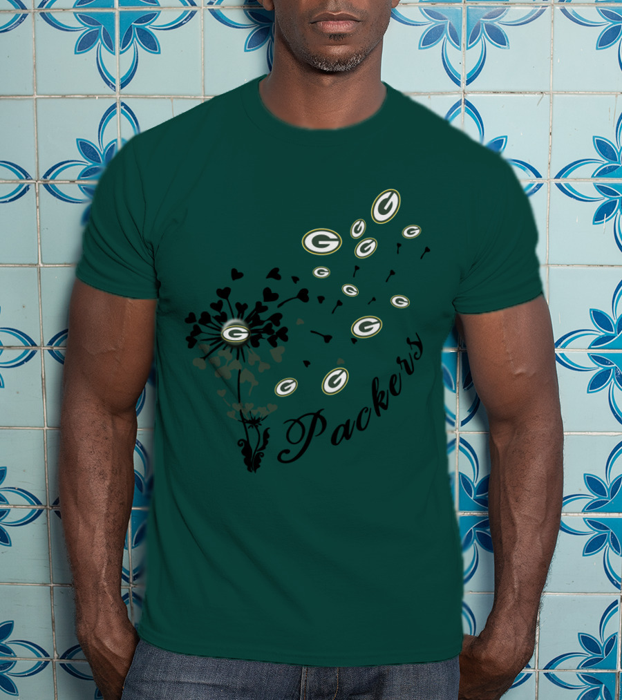 Packers Green Bay Hearts And Blossoms T-Shirt