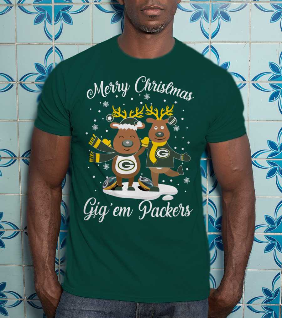 Merry Christmas Gig 'Em Green Bay Packers T-Shirt