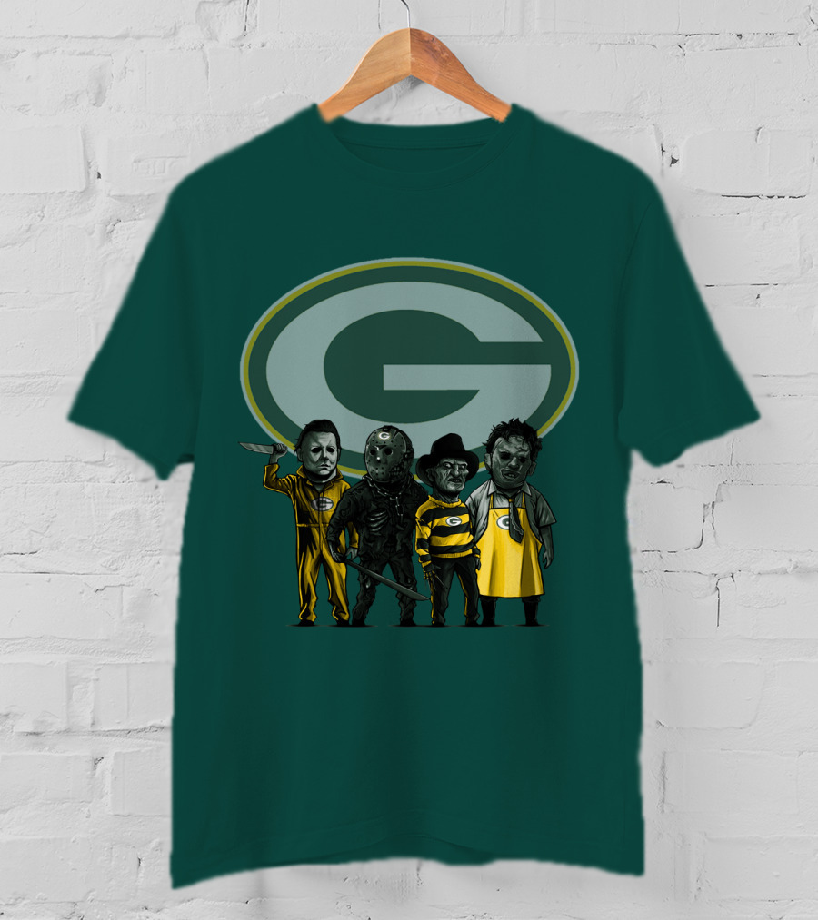 Green Bay Packers Horror Icons Characters T-Shirt
