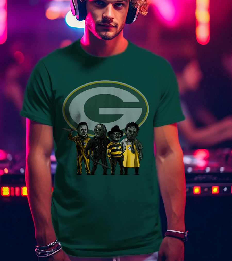 Green Bay Packers Horror Icons Characters T-Shirt