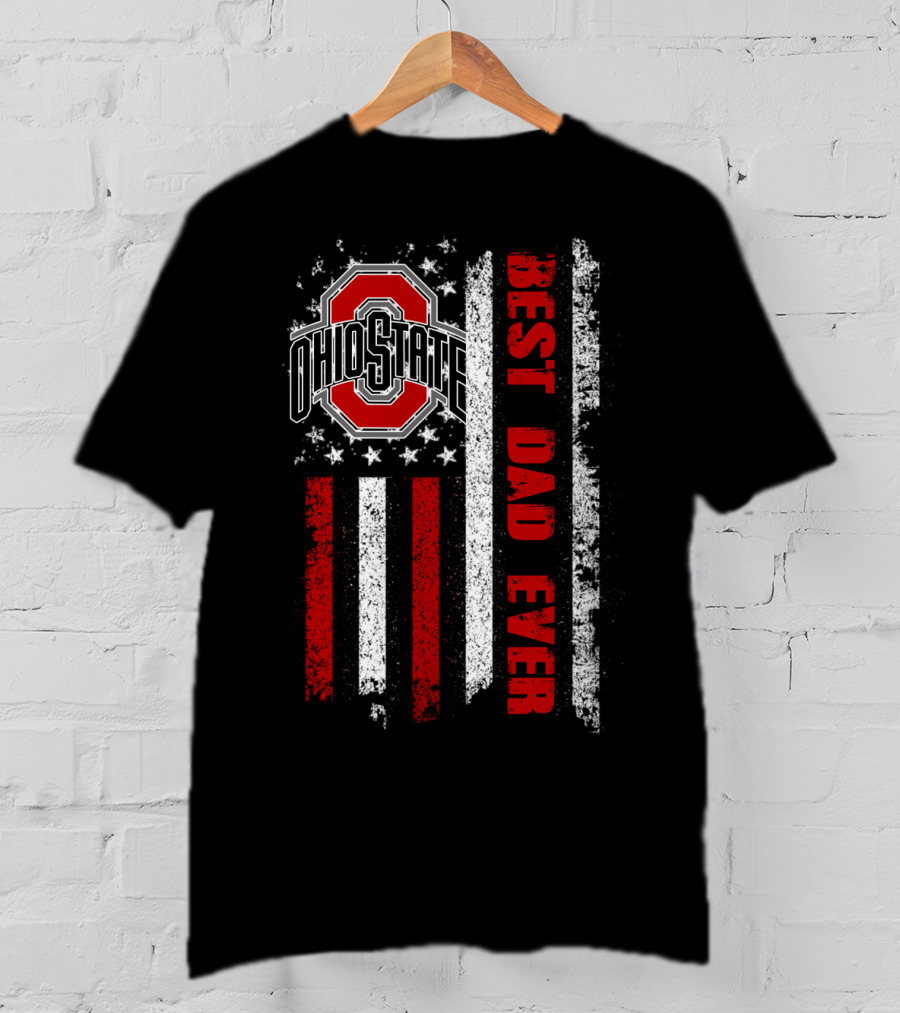 Ohio State Best Dad Ever Flag T-Shirt