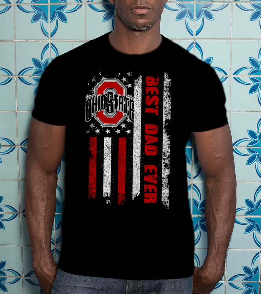 Ohio State Best Dad Ever Flag T-Shirt