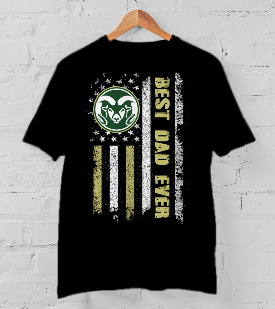 Best Dad Ever Evd 084 American Flag Ram T-Shirt