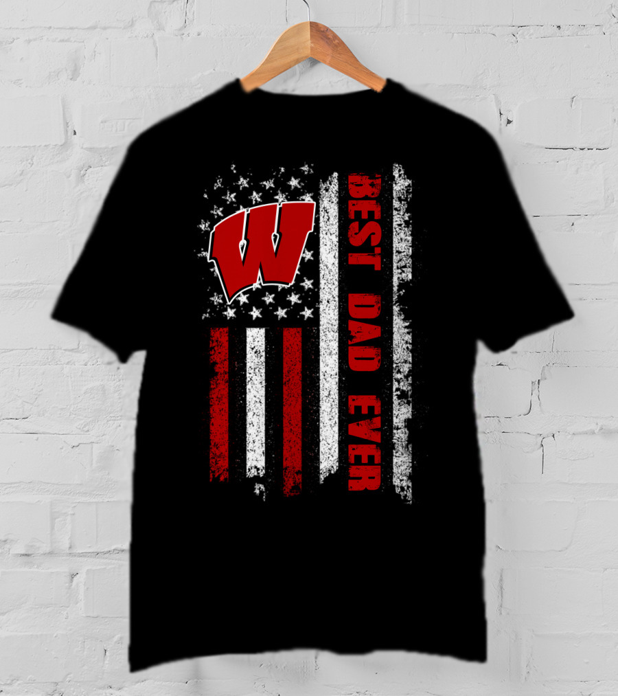 Best Dad Ever W American Flag Evd 074 T-Shirt