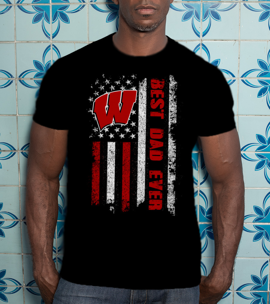 Best Dad Ever W American Flag Evd 074 T-Shirt