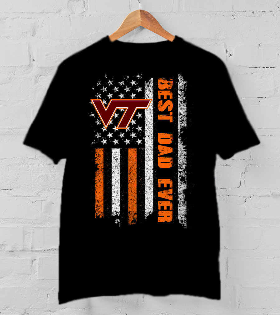 Vt Best Dad Ever American Flag T-Shirt