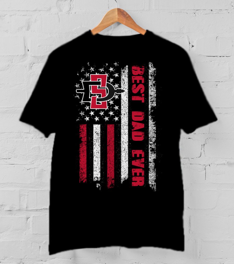 Sdsu Aztecs Best Dad Ever American Flag Evd 060 T-Shirt