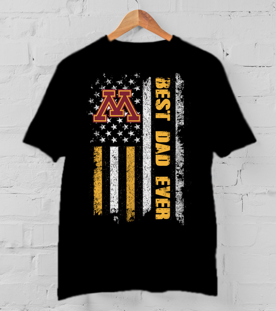 Minnesota Golden Gophers Best Dad Ever Usa Flag Evd 051 T-Shirt