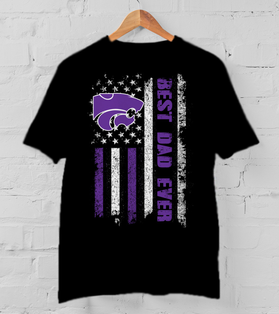 Kansas State Wildcats Best Dad Ever Flag T-Shirt