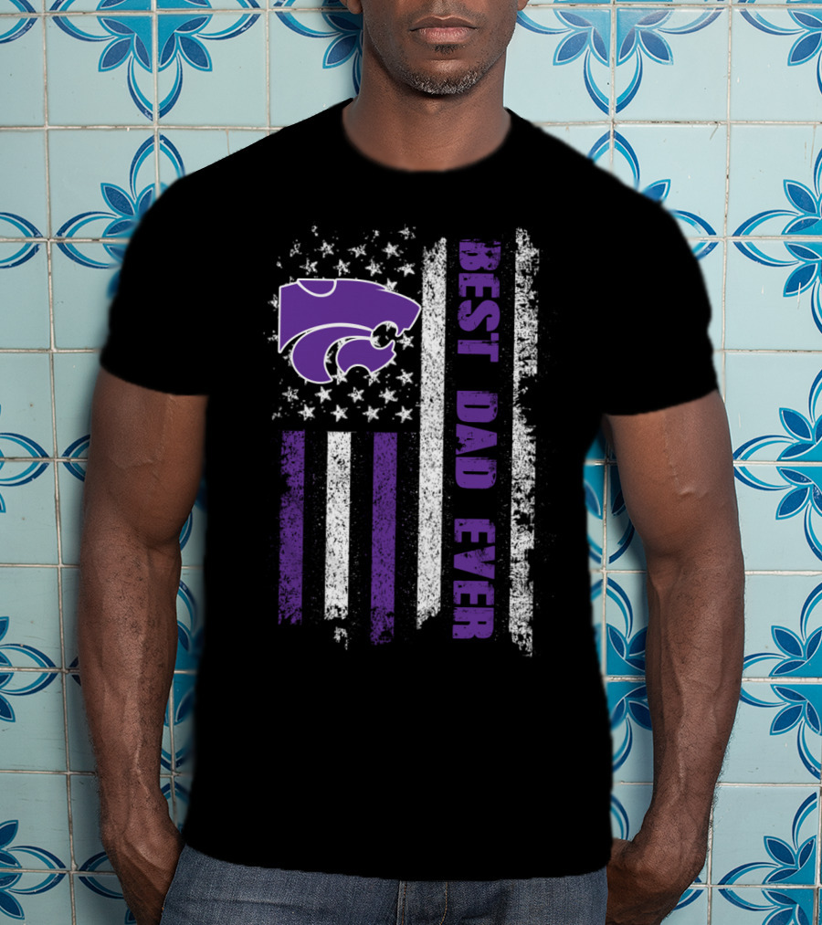 Kansas State Wildcats Best Dad Ever Flag T-Shirt