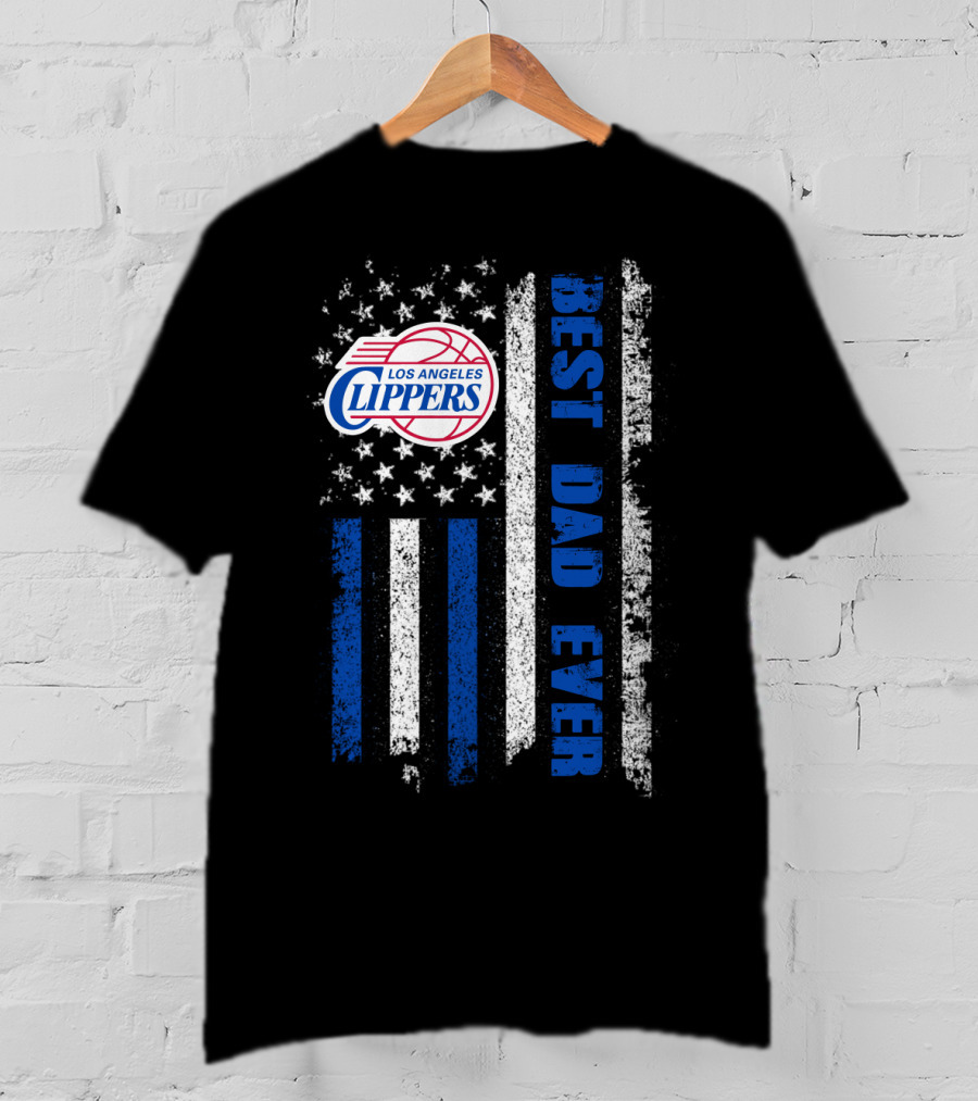 Los Angeles Clippers Best Dad Ever American Flag T-Shirt