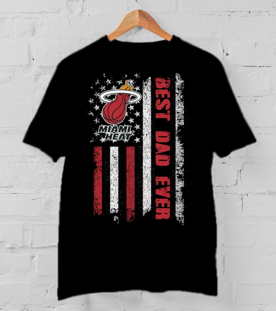 Miami Heat Best Dad Ever American Flag Evd 033 T-Shirt