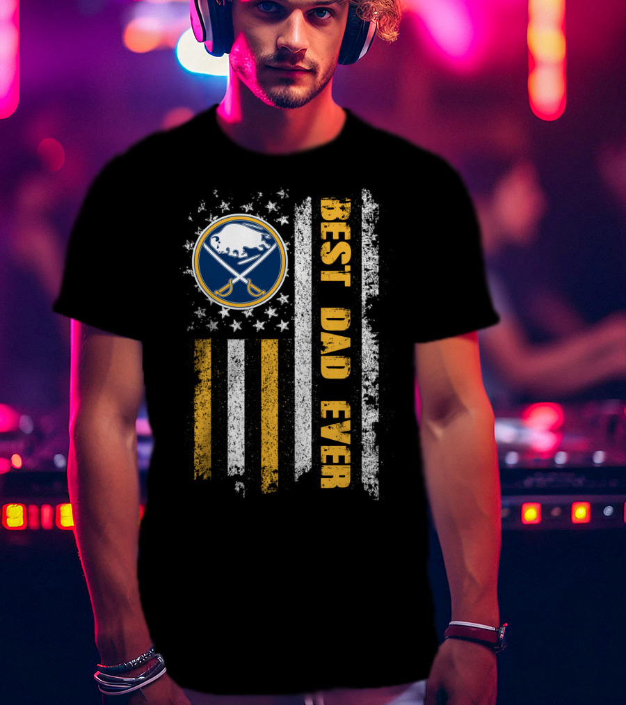 Best Dad Ever Buffalo Sabres Flag T-Shirt