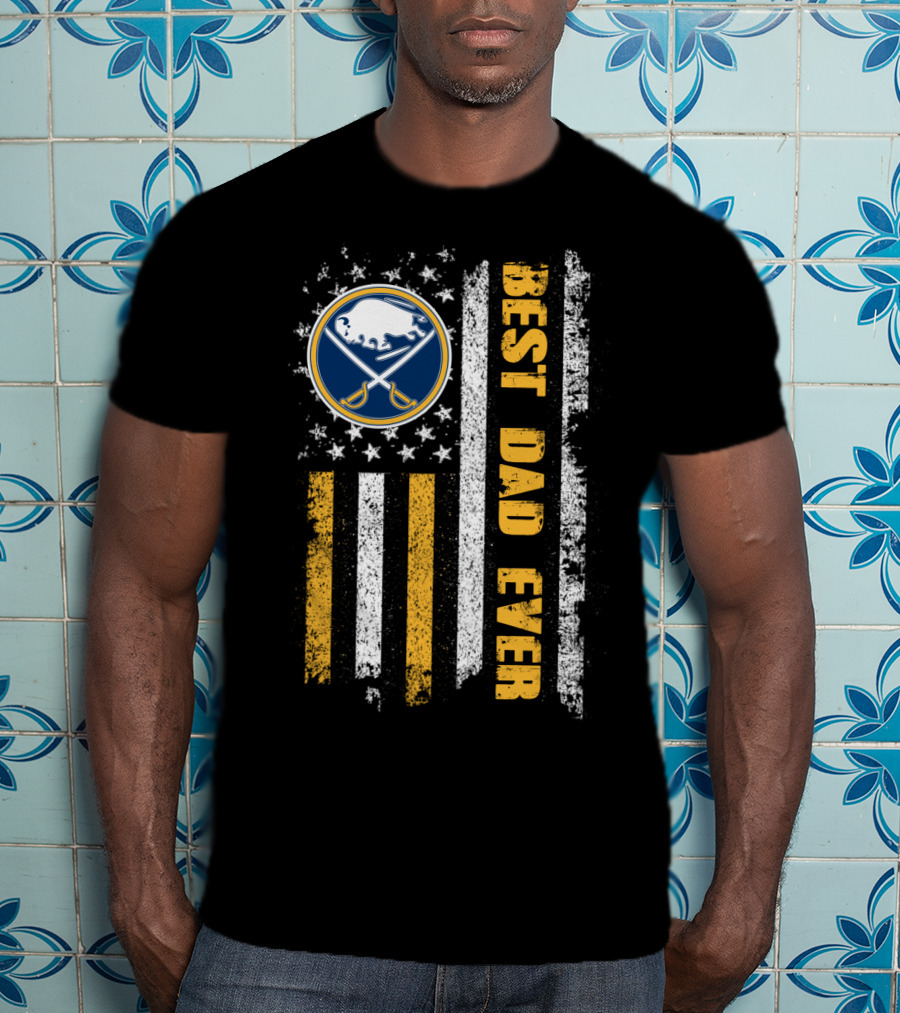 Best Dad Ever Buffalo Sabres Flag T-Shirt