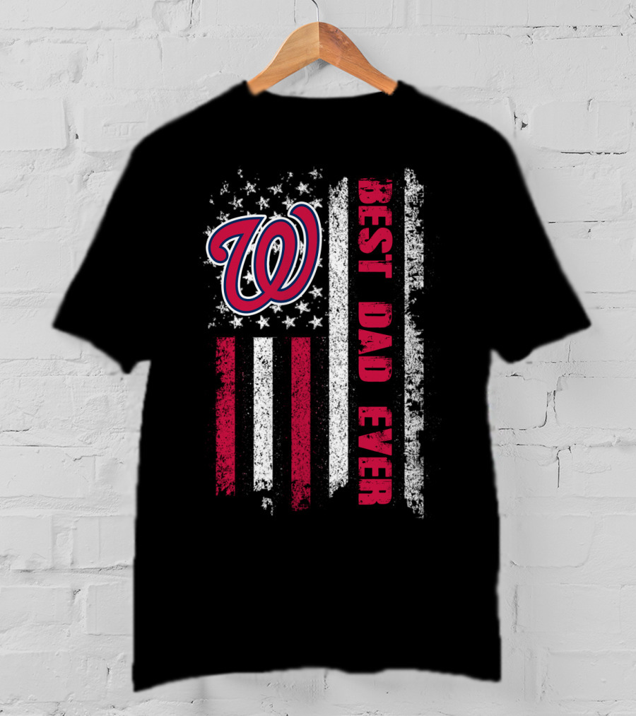 Evd 007 Washington Best Dad Ever American Flag T-Shirt