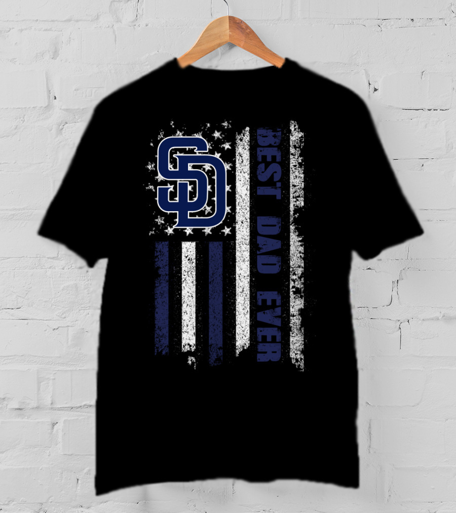 Sd Best Dad Ever American Flag T-Shirt