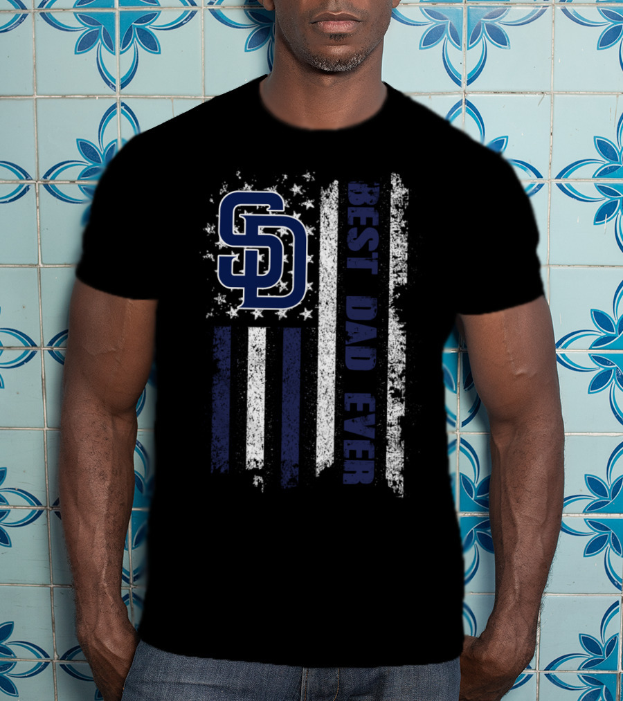 Sd Best Dad Ever American Flag T-Shirt