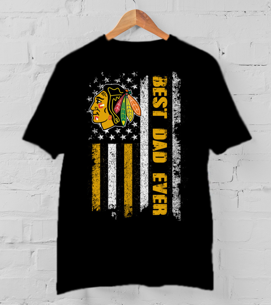 Best Dad Ever Vintage Flag And Native Head T-Shirt