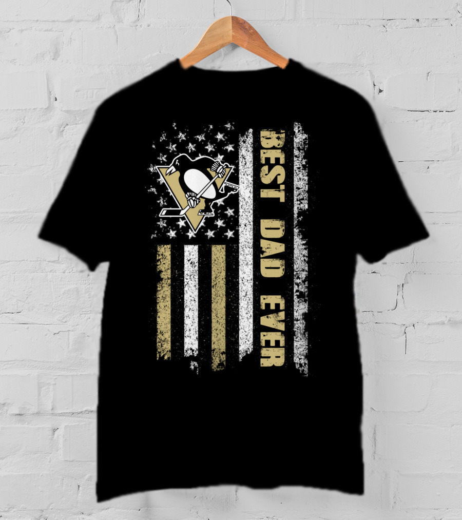 Pittsburgh Penguins Best Dad Ever Stars And Stripes T-Shirt